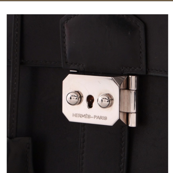 SOLD - Hermès Black Evercalf Sac a Depeches 27 Satchel - Picture 8 of 8